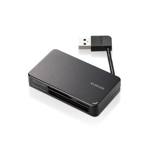 エレコム USB3.0対応メモリカードリーダー/ケーブル収納型タイプ ブラック MR3-K303BK |b04