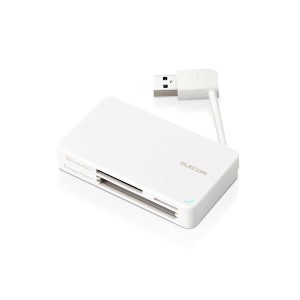 エレコム USB3.0対応メモリカードリーダー/ケーブル収納型タイプ ホワイト MR3-K303WH |b04