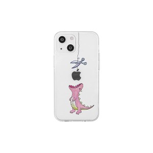 AKAN ソフトクリアケース for iPhone 14 はらぺこザウルス ピンク 背面カバー型 AK23498i14 |b04