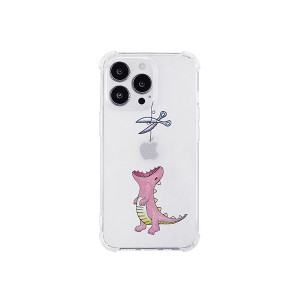 AKAN ソフトタフケース for iPhone 14 Pro はらぺこザウルス ピンク 背面カバー型 AK23526i14P |b04