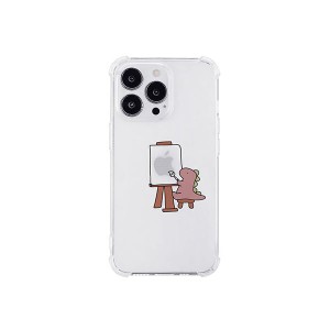 AKAN ソフトタフケース for iPhone 14 Pro おしごとザウルス—画家 ピンク 背面カバー型 AK23528i14P |b04