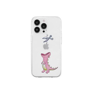 AKAN ソフトクリアケース for iPhone 14 Pro Max はらぺこザウルス ピンク 背面カバー型 AK23560i14PM |b04
