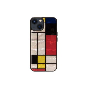 ikins 天然貝ケース for iPhone 14 Mondrian 背面カバー型 I23579i14 |b04