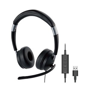 エレコム デュアルマイクノイズリダクション有線ヘッドセット USB 両耳 HS-HP101UNCBK |b04