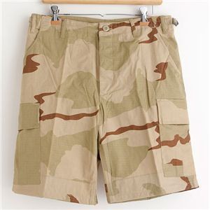 アメリカ軍 BDU カーゴショートパンツ/迷彩服パンツ(Mサイズ) リップストップ 3カラーデザート(レプリカ) |b04