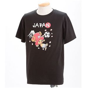 むかしむかし アニメコラボ サッカーW杯日本代表応援Tシャツ (11番 チョッパー) ブラック L |b04