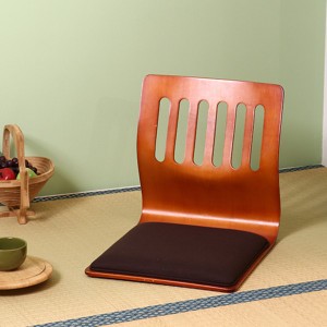和座椅子 パーソナルチェア (2個セット ) 幅395mm ブラウン クッション付き 木製 リビング ダイニング 和室 和風 来客 飲食店 |b04