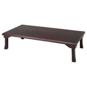 折りたたみテーブル ローテーブル 約幅150cm 紫檀色 木製脚付き 折れ脚 和風 座卓 額縁 完成品 リビング 和室 |b04
