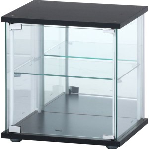 コレクションケース 約幅42.5×奥行36.5×高さ45cm ブラック 強化ガラス コレクションボックス ディスプレイケース リビング |b04