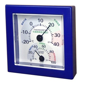 クレセル 快適環境温湿度計 壁掛け・卓上用スタンド付き ブルー TR-100BB |b04