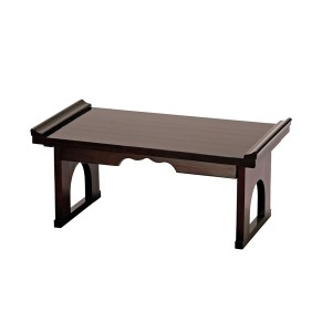 和風 折りたたみテーブル (ブラウン) 幅600×奥行340×高さ275mm 木製 (和室 居間 リビング) 完成品 |b04