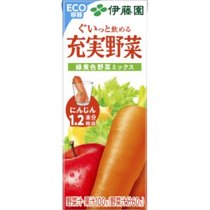 (ケース販売)伊藤園 紙充実野菜緑黄色野菜ミックス200ml (×48本セット) |b04