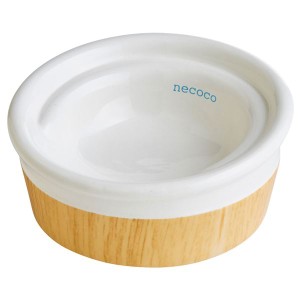 （まとめ）necoco 食べやすい 木目調 陶器食器 ウエットフード向き【×3セット】 (犬猫用品/食器)【メーカー直送】代引き・銀行振込前払