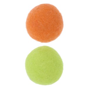 （まとめ）ウールボール オレンジ/グリーン【×5セット】 (猫用玩具)【メーカー直送】代引き・銀行振込前払い不可・同梱不可