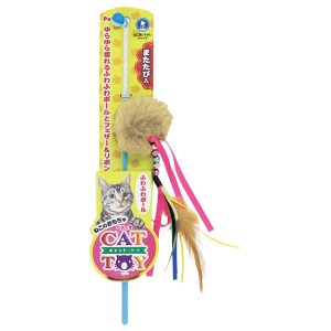 （まとめ） CAT TOY 猫じゃらし ふわふわボール 【×5セット】 （猫用玩具）【メーカー直送】代引き・銀行振込前払い不可・同梱不可