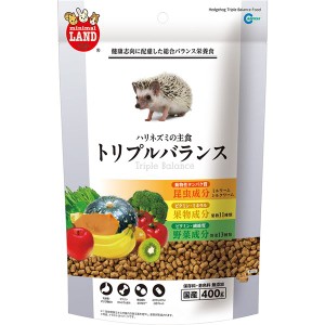 （まとめ）マルカン ハリネズミの主食 トリプルバランス 400g 小動物フード (×3セット) |b04