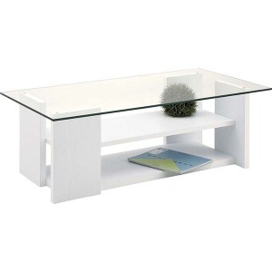 ローテーブル センターテーブル 幅100cm ホワイト 強化ガラステーブル 組立品 リビング ダイニング インテリア家具 |b04