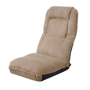 パーソナルチェア 座椅子 幅47cm ベージュ 4WAY ハイバック リクライニング スチール ポリエステル 組立品 リビング |b04