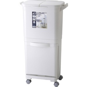 ゴミ箱 ダストボックス 幅40cm 45W 上段約15L＋上段約15L＋下段約15L キャスター付き 縦型分類ワゴンペール キッチン 台所 店舗 |b04