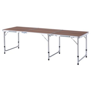 折りたたみテーブル 幅180×奥行60×高さ54/62/70cm ワイド 3段階 高さ調節可 フォールディングテーブル 組立品 アウトドア |b04