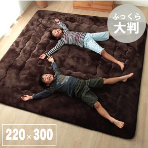 大判 こたつ敷布団/ラグマット (大 ブラウン 約220×300cm) 長方形 洗える 弾力性 クッション性 (リビング) |b04