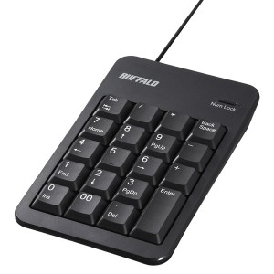 バッファロー 有線テンキーボード Tabキー/USBハブ付き ブラック BSTKH100BK |b04