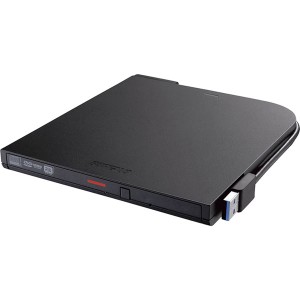 バッファロー USB3.2(Gen1)ポータブルDVDドライブType-Cケーブル/再生・書込みソフト添付 DVSM-PTC8U3-BKB |b04