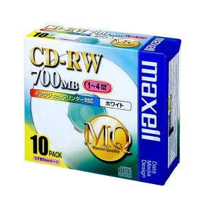 (まとめ) マクセル データ用CD-RW 700MB 4倍速 ホワイトプリンターブル 5mmスリムケース CDRW80PW.S1P10S 1パック(10枚) (×3セット) |b0