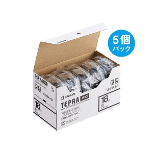 キングジム テプラ PRO テープカートリッジ 18mm 白/黒文字 SS18K-5P 1パック(5個) |b04