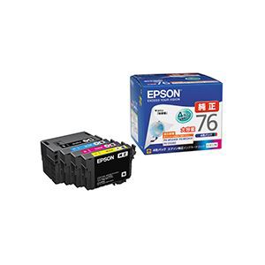 （まとめ） エプソン EPSON インクカートリッジ 大容量4色パック IC4CL76 1箱（4個：各色1個） (×3セット) |b04