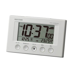 （まとめ）リズム時計 電波デジタル置時計フィットウェーブスマート 8RZ166SR03 1台(×3セット) |b04