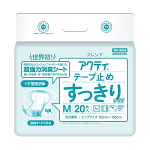 日本製紙 クレシア アクティテープ止めすっきりタイプ Mサイズ 1セット（80枚：20枚×4パック） |b04