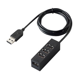 （まとめ）エレコム 機能主義USBハブ 4ポートケーブル長100cm ブラック U2H-TZ427BBK 1個(×5セット) |b04