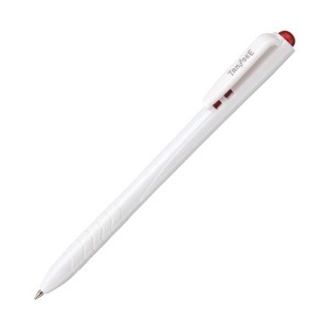 （まとめ）TANOSEE ノック式油性ボールペン0.7mm 赤（軸色：白）1パック（10本）(×20セット) |b04