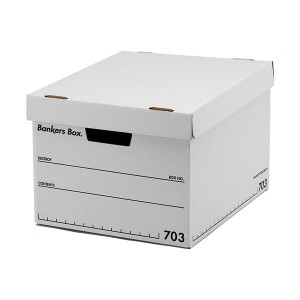 フェローズ バンカーズボックス 703sボックス A4 ふた付 ホワイト/ブラック 1005901 1パック(3個) |b04