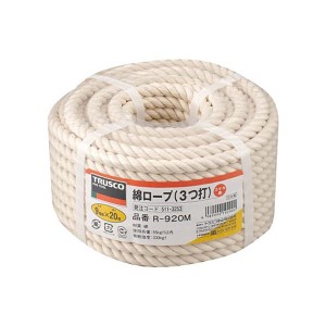 (まとめ) TRUSCO 綿ロープ φ9mm×20m コイル巻 R-920M 1巻 (×3セット) |b04