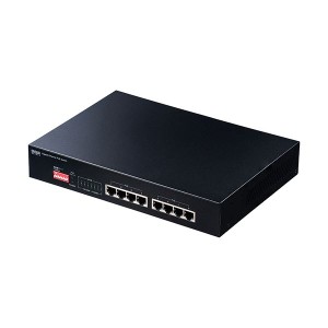 サンワサプライ 長距離伝送・ギガビット対応PoEスイッチングハブ 8ポート LAN-GIGAPOE81 1台 |b04