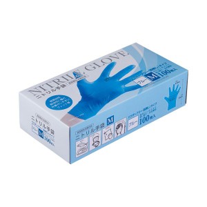 (まとめ）クラフトマン ニトリル手袋パウダーフリー M ブルー NGHK-02 1箱（100枚）(×10セット) |b04
