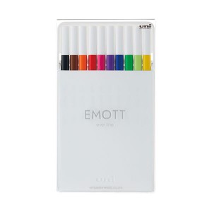 三菱鉛筆 水性サインペン EMOTT10色セット No.1 スタンダードカラー PEMSY10C.NO1 1パック |b04