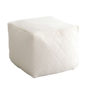 ビーズクッション 約幅61cm 四角 Mサイズ ホワイト 日本製 洗える カバー付 伸縮性 大人かわいいインテリア リビング ソファー |b04