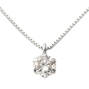 ダイヤモンド ネックレス 0.3ct プラチナ Pt900 一粒 6本爪 シンプル ダイヤネックレス ペンダント 鑑別カード付き【メーカー直送】代引