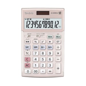 (まとめ) カシオ計算機 実務電卓検算 ジャスト12桁 ピンク JS-20WKA-PK-N (×2セット) |b04