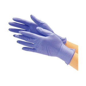 川西工業 ニトリル 極薄手袋 粉なし ブルー M 2000枚(100枚×20箱) |b04