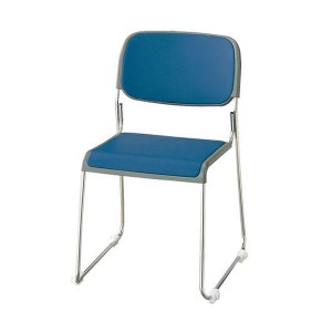 ジョインテックス 会議椅子(スタッキングチェア/ミーティングチェア) 肘なし 座面：布張り FRK-S2 ダークブルー (完成品) |b04