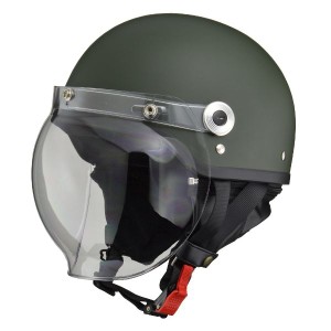 リード工業 （LEAD） バブルシールド付ハーフヘルメット CR760 マットグリーン フリー |b04