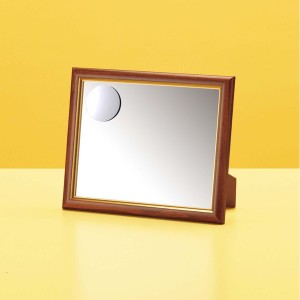 2倍拡大鏡付き卓上ミラー (壁掛け・置き型両用) ホワイトガラス使用 日本製 |b04