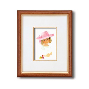 額縁/フレーム (インチ判 タテ) いわさきちひろ 「ピンクの帽子」 スタンド付き 壁掛け可 日本製 |b04