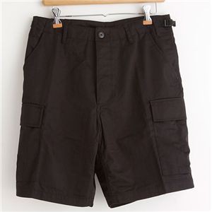 アメリカ軍 BDU カーゴショートパンツ ／迷彩服パンツ ( XLサイズ ) リップストップ ブラック ( レプリカ ) |b04