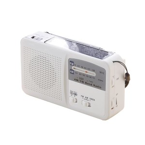 多機能 充電ラジオライト/防災グッズ (幅約14cm) AM FM ワイドFM サイレン LEDライト スマホ充電 (災害対策 アウトドア) |b04