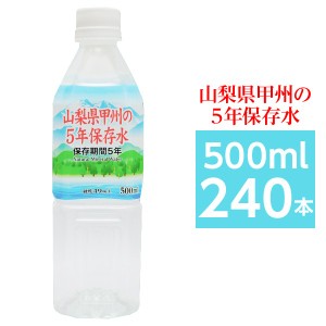 (まとめ買い)甲州の5年保存水 備蓄水 500ml×240本(24本×10ケース) 非常災害備蓄用ミネラルウォーター |b04